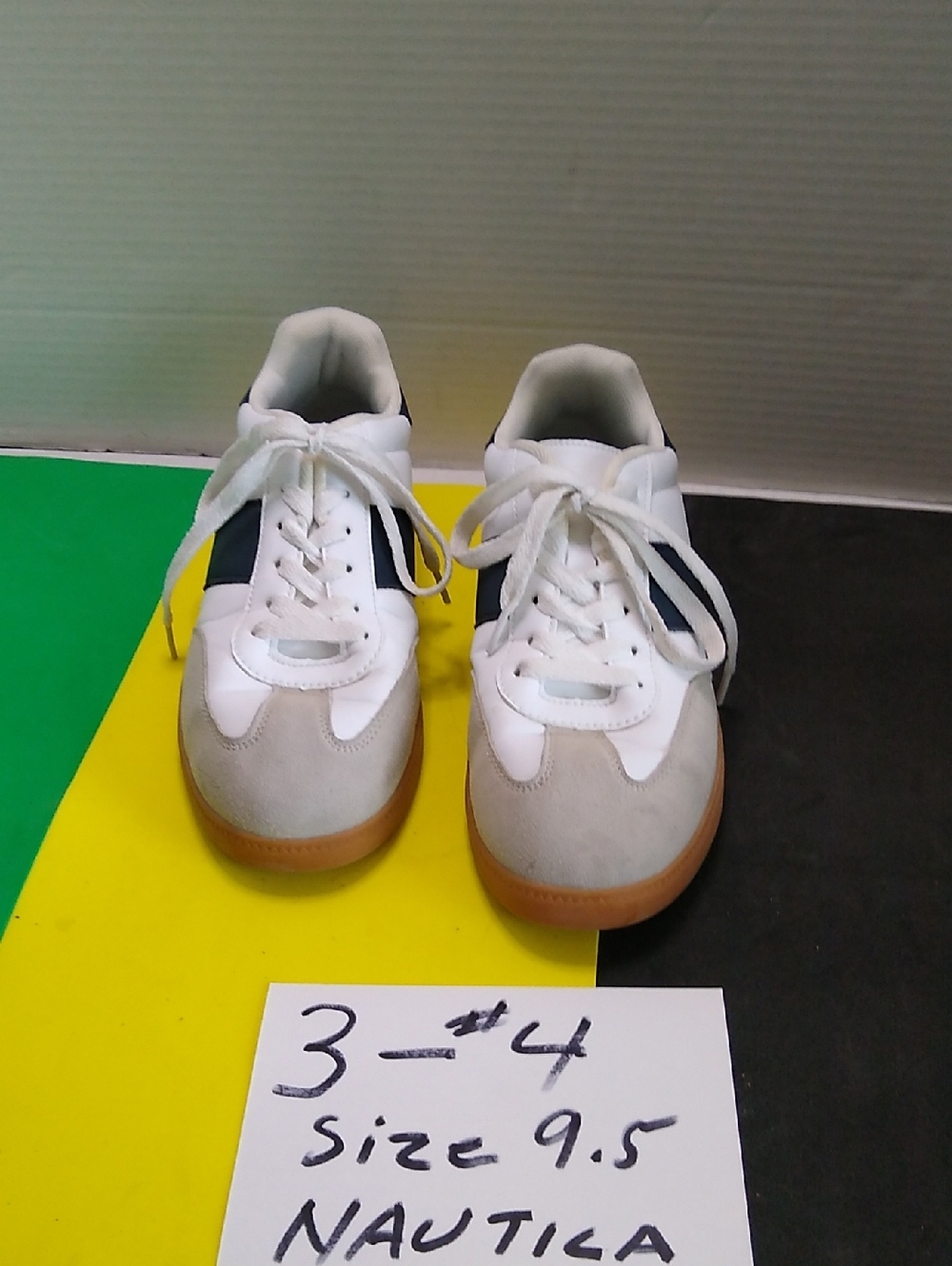 Nautica Kids White & Navy Casual Lace-Up Sneakers